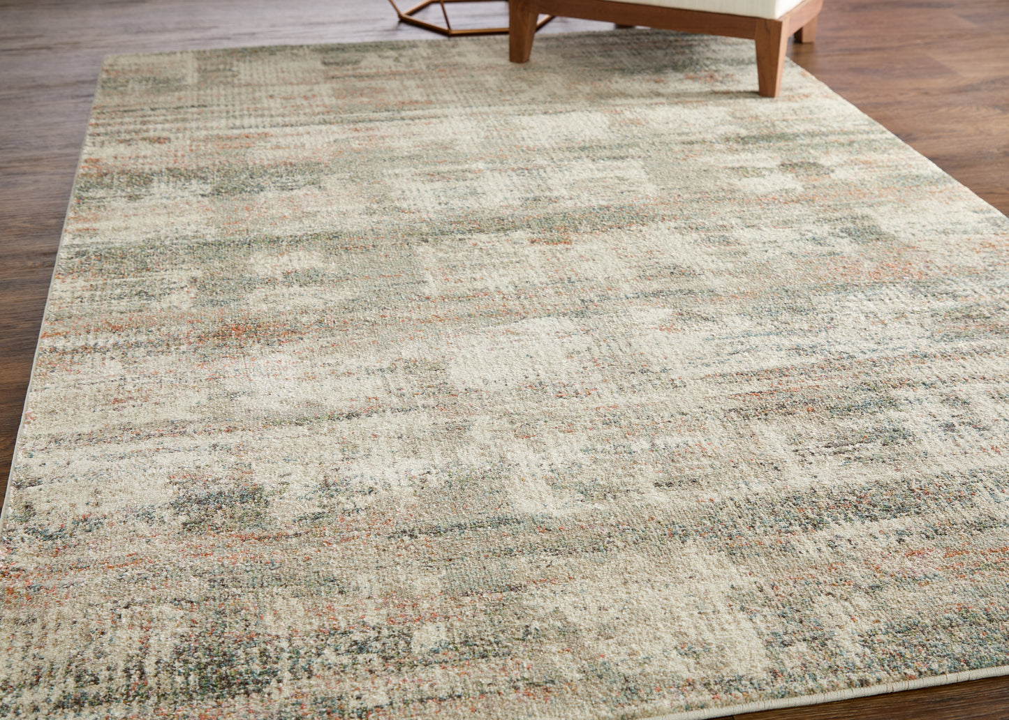 Eden Modern/Industrial Ivory/Gray/Green Area Rug