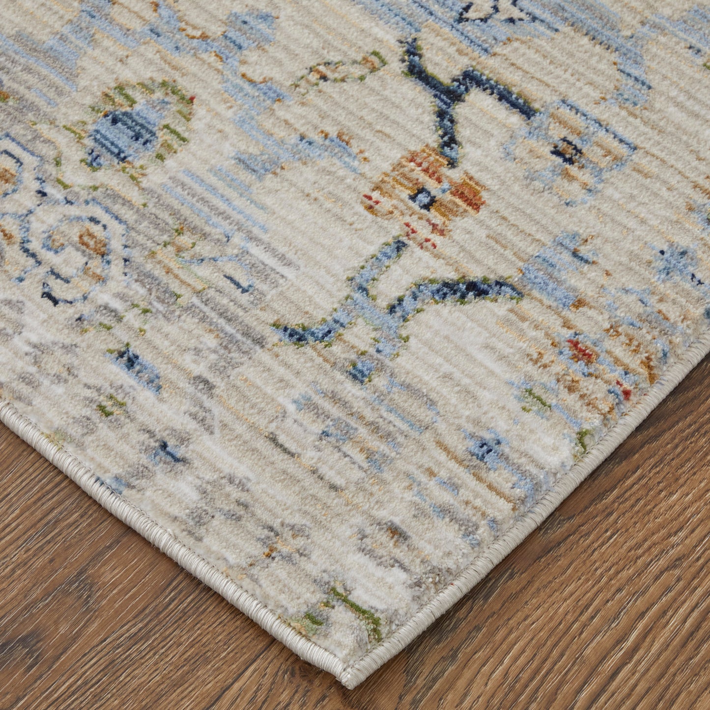 Melrose Transitional/Bohemian & Eclectic/Vintage Ivory/Green/Blue Accent Rug  Feizy Rugs Small Parcel,Feizy Rugs,Melrose,Ivory/Green/Blue,2' x 3',Accent Rug,Polypropylene/Polyester/Viscose,Transitional/Bohemian & Eclectic/Vintage,Turkey