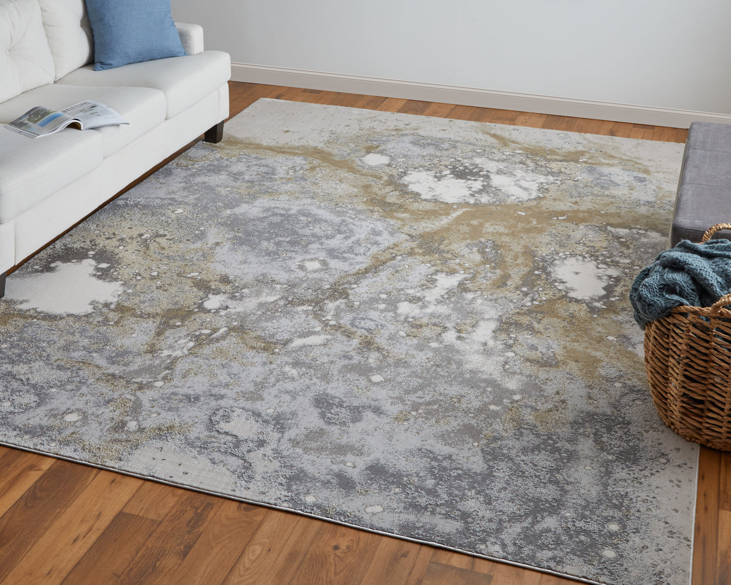 Astra Transitional/Industrial/Casual Gray/Gold/Ivory Runner  Feizy Rugs Small Parcel,Feizy Rugs,Astra,Gray/Gold/Ivory,2'10" x 7'10",Runner,Polyester/Polypropylene,Transitional/Industrial/Casual,Turkey