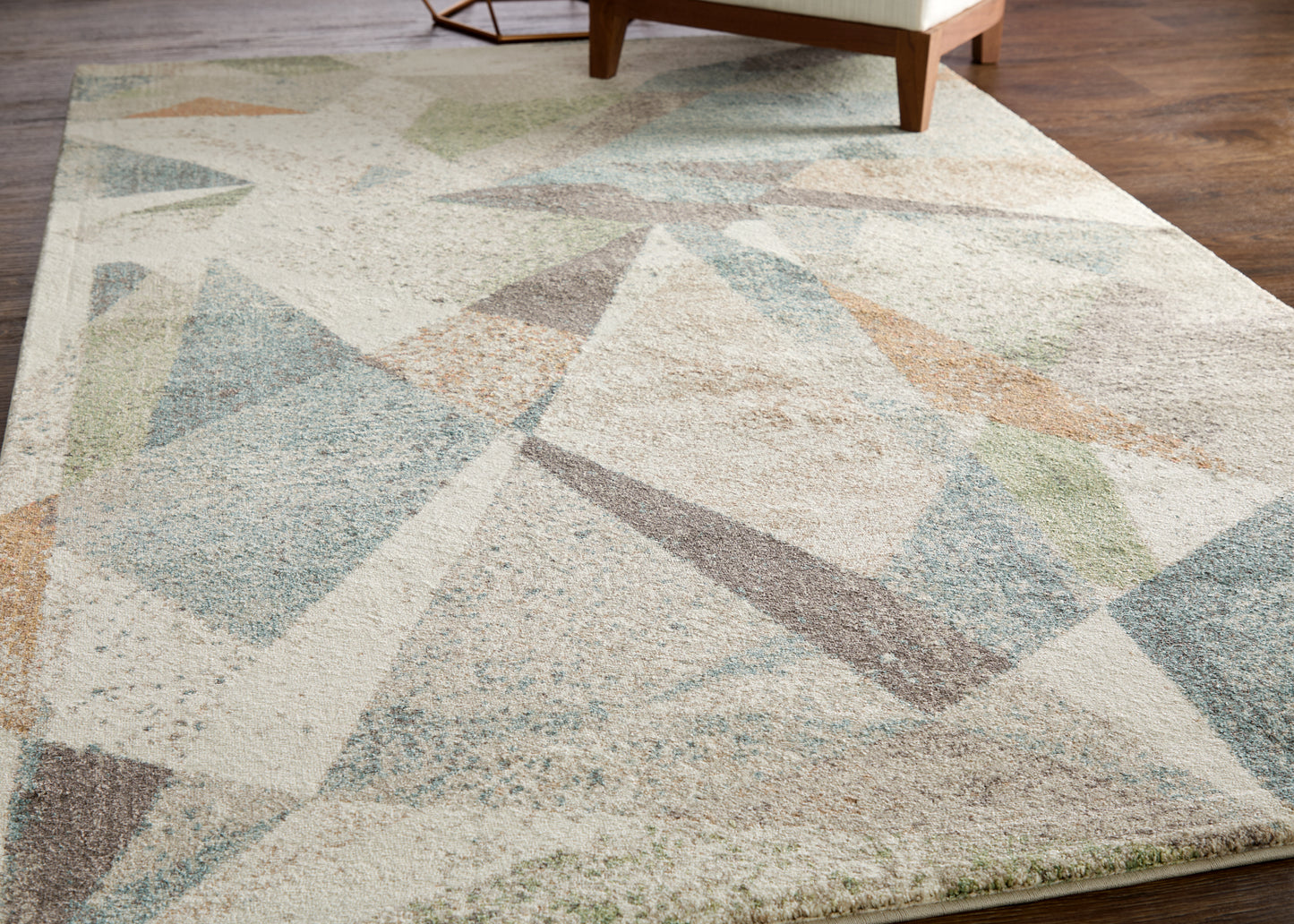 Eden Modern/Bohemian & Eclectic/Casual Ivory/Blue/Green Area Rug