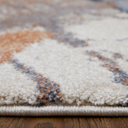 Gilmore Modern/Bohemian & Eclectic Blue/Orange/Gray Area Rug