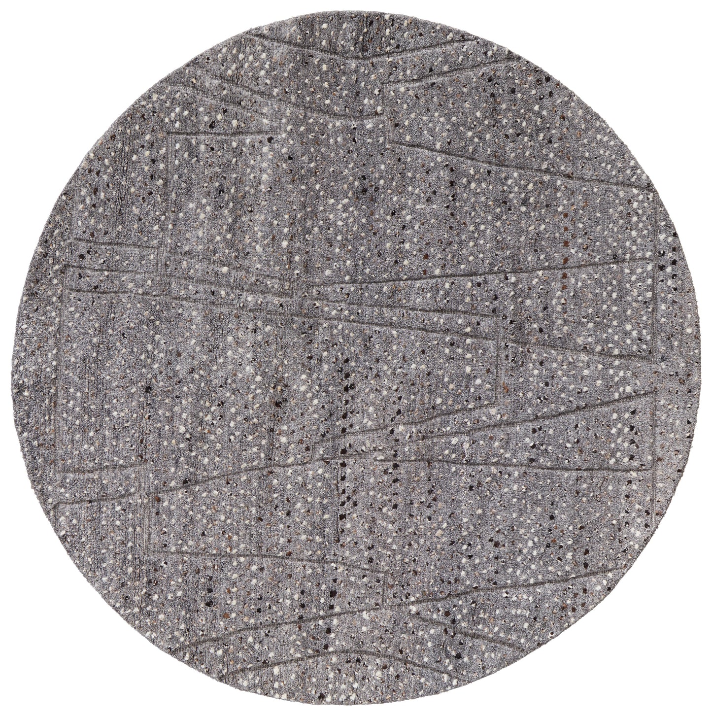 Dering Modern/Casual Gray/Tan/Taupe Round Rug  Feizy Rugs Small Parcel,Feizy Rugs,Dering,Gray/Tan/Taupe,8' x 8' Round,Round Rug,Wool,Modern/Casual,India