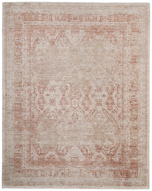 Loralai Transitional/Bohemian & Eclectic Tan/Orange Area Rug  Feizy Rugs Small Parcel,Feizy Rugs,Loralai,Tan/Orange,8' x 10',Area Rug,Viscose/Wool,Transitional/Bohemian & Eclectic,India