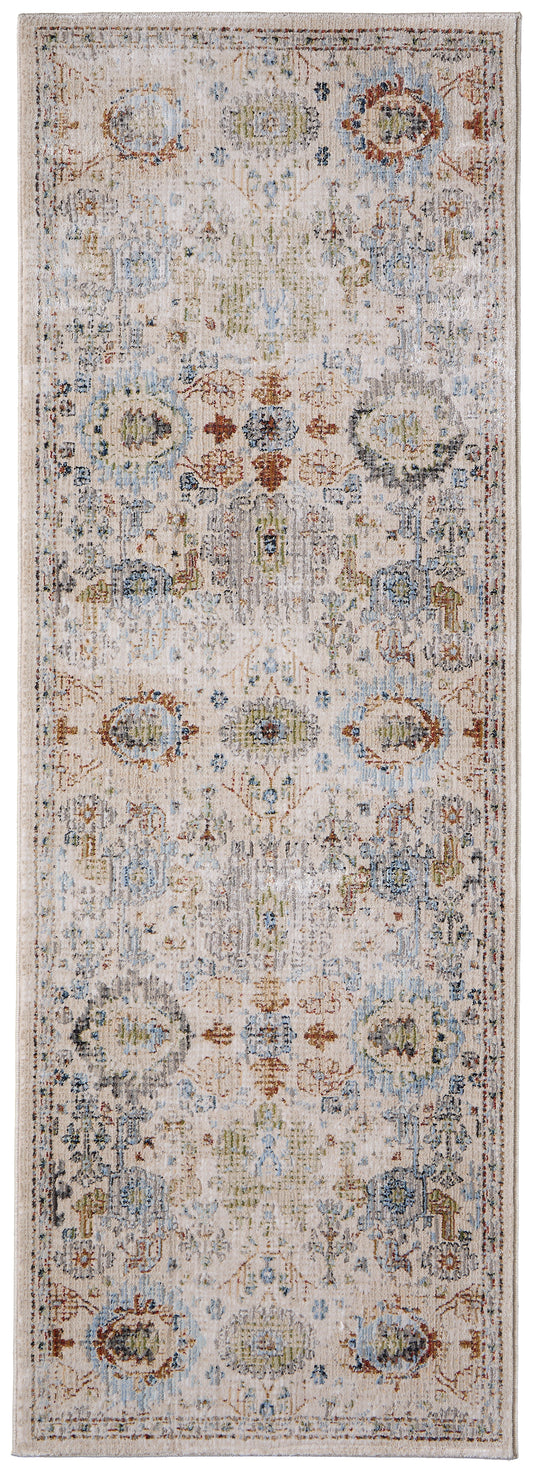 Melrose Traditional/Persian/Classic Tan/Blue/Red Runner  Feizy Rugs Small Parcel,Feizy Rugs,Melrose,Tan/Blue/Red,2'6" x 7'3",Runner,Polypropylene/Polyester/Viscose,Traditional/Persian/Classic,Turkey