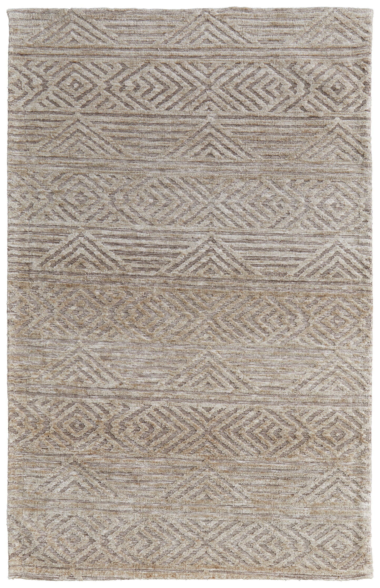 Colton Modern/Luxury & Glam/Mid-Century Modern Tan/Ivory/Brown Accent Rug