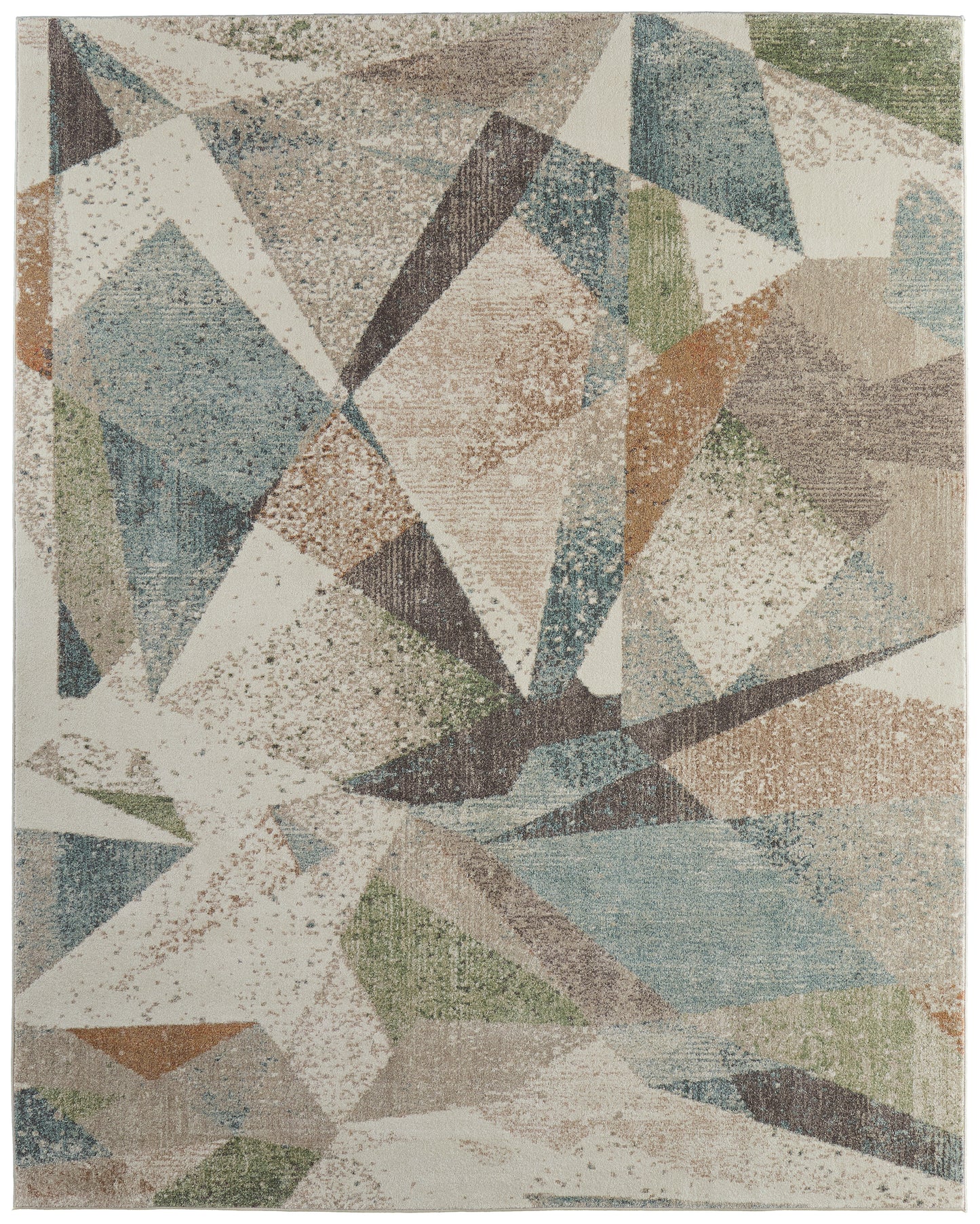 Eden Modern/Bohemian & Eclectic/Casual Ivory/Blue/Green Area Rug