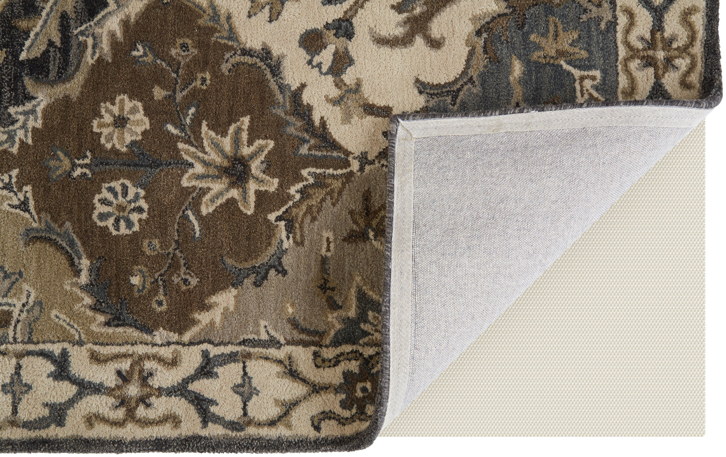 Eaton Traditional/French & Victorian Blue/Gray/Taupe Accent Rug  Feizy Rugs Small Parcel,Feizy Rugs,Eaton,Blue/Gray/Taupe,3'6" x 5'6",Accent Rug,Wool,Traditional/French & Victorian,India