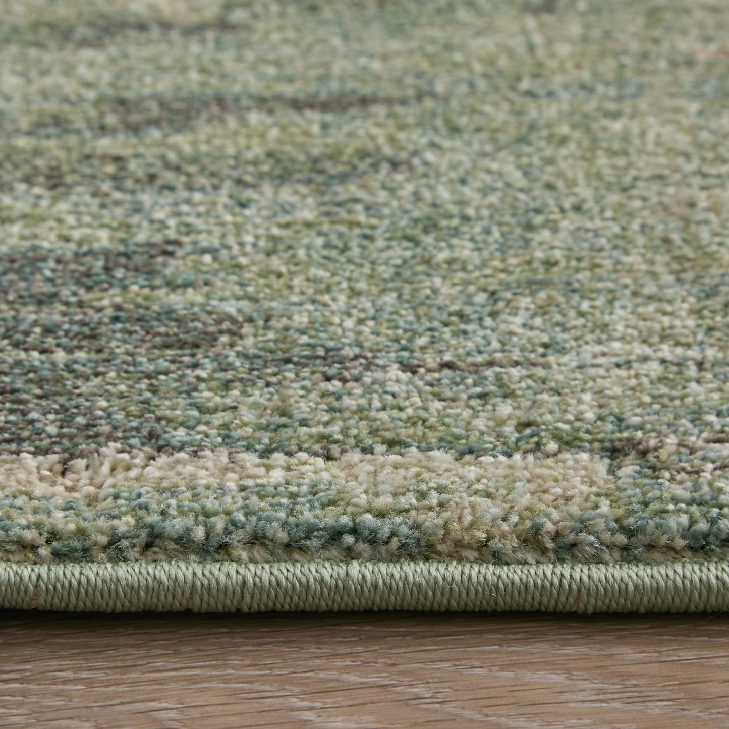 Eden Modern/Industrial Green/Ivory/Brown Area Rug