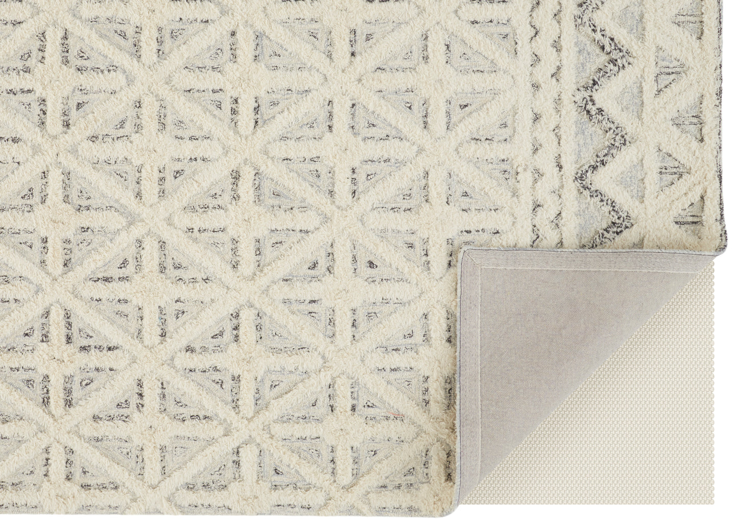 Anica Transitional/Moroccan/Global Ivory/Black Area Rug