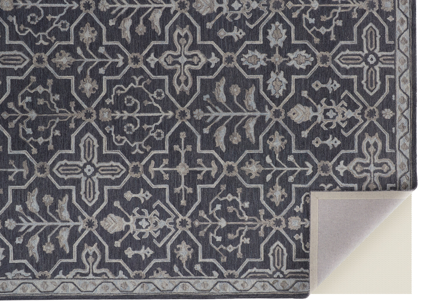 Fallon Traditional/Classic Blue/Gray Accent Rug  Feizy Rugs Small Parcel,Feizy Rugs,Fallon,Blue/Gray,2' x 3',Accent Rug,Wool,Traditional/Classic,India