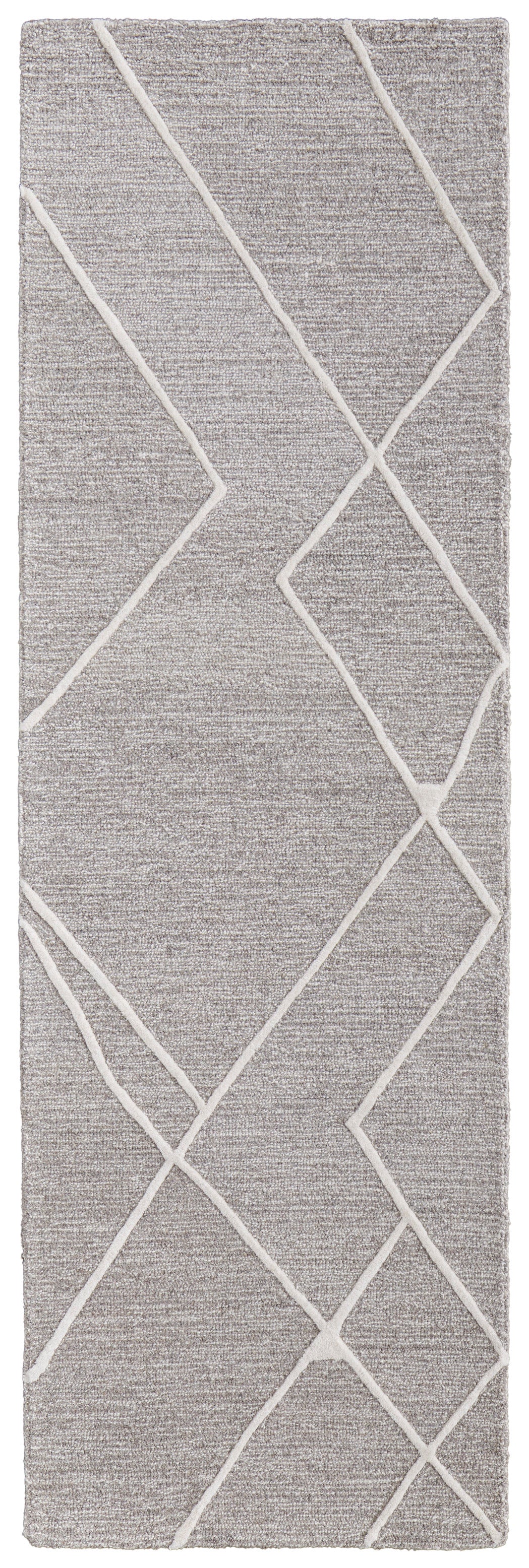 Euclid Transitional/Industrial/Farmhouse Taupe/Ivory/Gray Runner  Feizy Rugs Small Parcel,Feizy Rugs,Euclid,Taupe/Ivory/Gray,2'6" x 8',Runner,Wool,Transitional/Industrial/Farmhouse,India