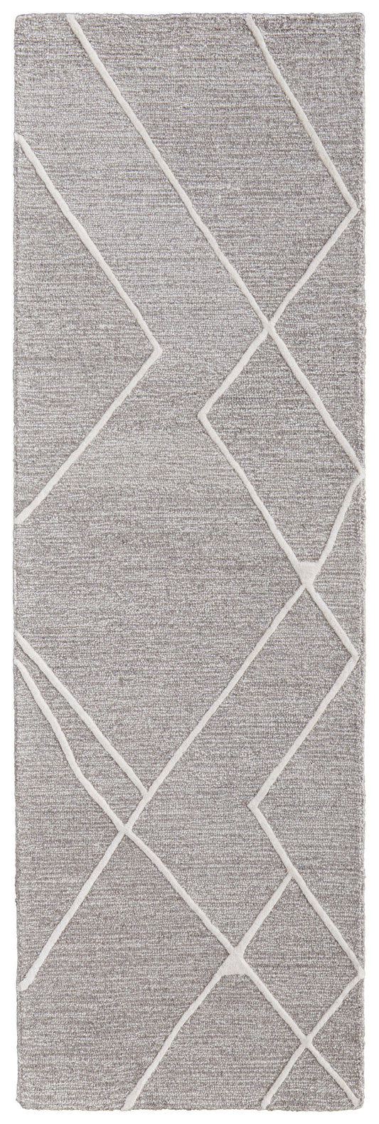 Euclid Transitional/Industrial/Farmhouse Taupe/Ivory/Gray Runner  Feizy Rugs Small Parcel,Feizy Rugs,Euclid,Taupe/Ivory/Gray,2'6" x 8',Runner,Wool,Transitional/Industrial/Farmhouse,India