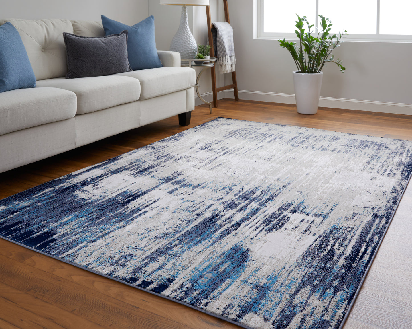 Indio Modern/Industrial/Casual Tan/Blue/Ivory Runner  Feizy Rugs Small Parcel,Feizy Rugs,Indio,Tan/Blue/Ivory,2'10" x 7'10",Runner,Polyester/Polypropylene,Modern/Industrial/Casual,Turkey