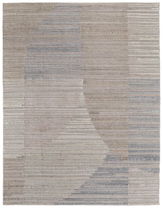 Elias Modern/Bohemian & Eclectic Brown/Blue/Tan Accent Rug