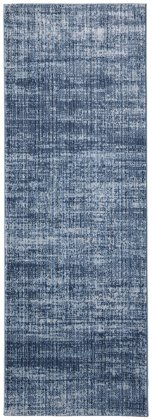 Deja Modern/Casual Blue/Silver Runner  Feizy Rugs Small Parcel,Feizy Rugs,Deja,Blue/Silver,2'6" x 7'3",Runner,Polypropylene/Polyester,Modern/Casual,Turkey