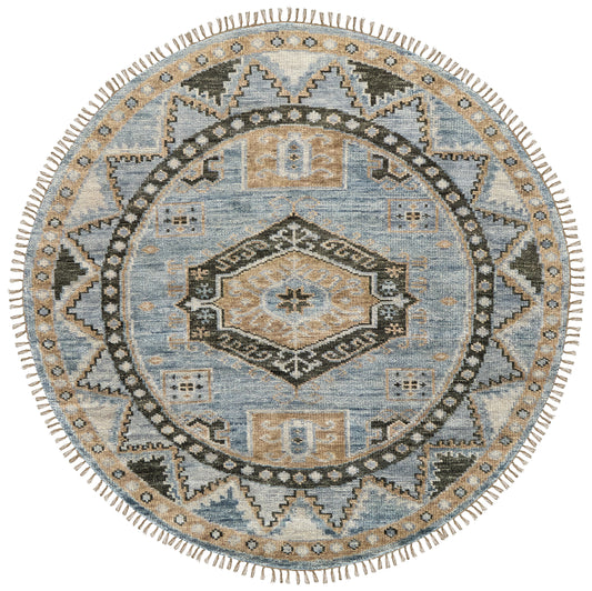 Fillmore Traditional/Vintage Blue/Green Round Rug  Feizy Rugs Small Parcel,Feizy Rugs,Fillmore,Blue/Green,8' x 8' Round,Round Rug,Wool,Traditional/Vintage,India