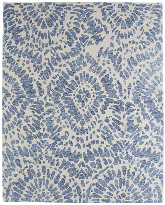 Wallace Modern/Bohemian & Eclectic Blue/Ivory Accent Rug  Feizy Rugs Small Parcel,Feizy Rugs,Wallace,Blue/Ivory,2' x 3',Accent Rug,Wool,Modern/Bohemian & Eclectic,India