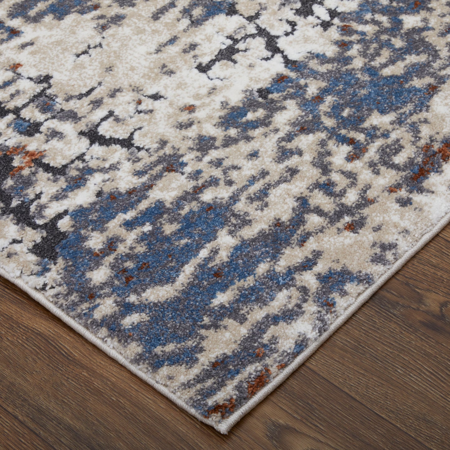 Gilmore Modern/Bohemian & Eclectic/Casual Ivory/Blue/Gray Accent Rug  Feizy Rugs Small Parcel,Feizy Rugs,Gilmore,Ivory/Blue/Gray,2' x 3',Accent Rug,Polypropylene,Modern/Bohemian & Eclectic/Casual,Turkey