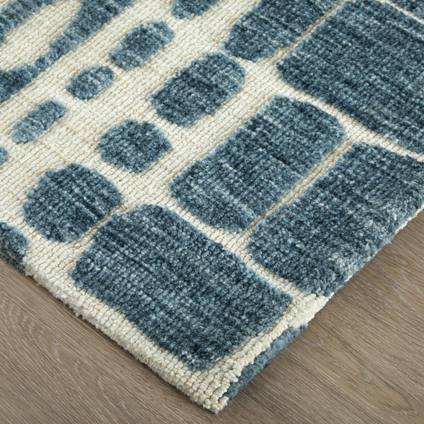 Colton Modern/Bohemian & Eclectic/Industrial Blue/Ivory Area Rug  Feizy Rugs Small Parcel,Feizy Rugs,Colton,Blue/Ivory,8' x 10',Area Rug,Polyester,Modern/Bohemian & Eclectic/Industrial,India