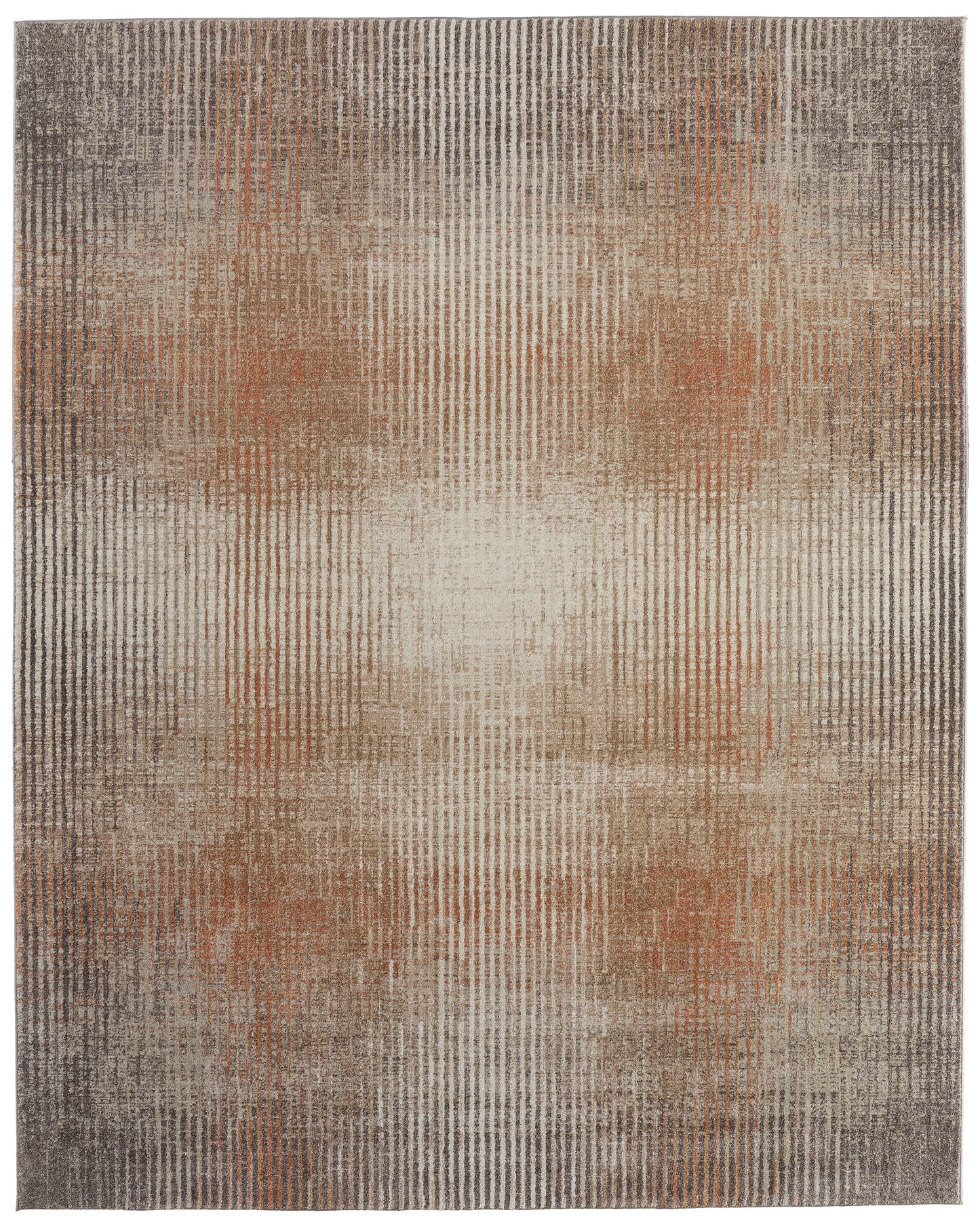 Eden Modern/Industrial Ivory/Taupe/Pink Area Rug