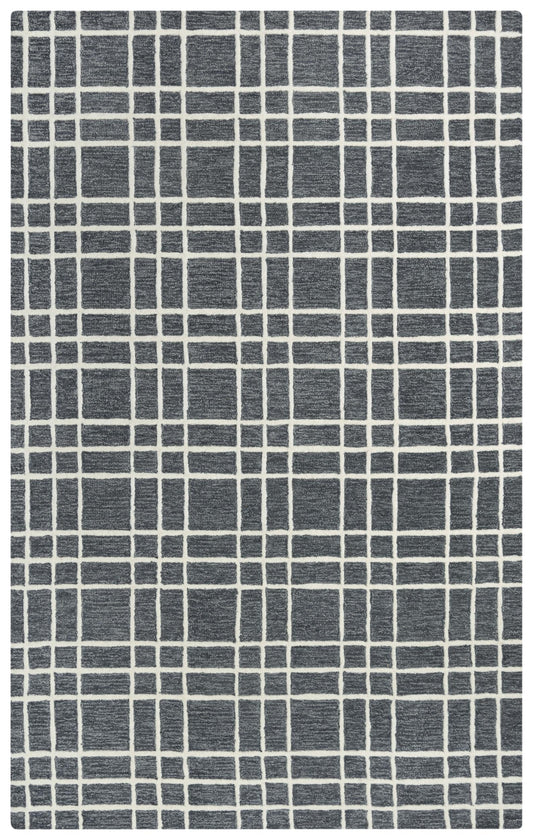 Lofton A07104 Charcoal Hand Tufted Rug - Rizzy