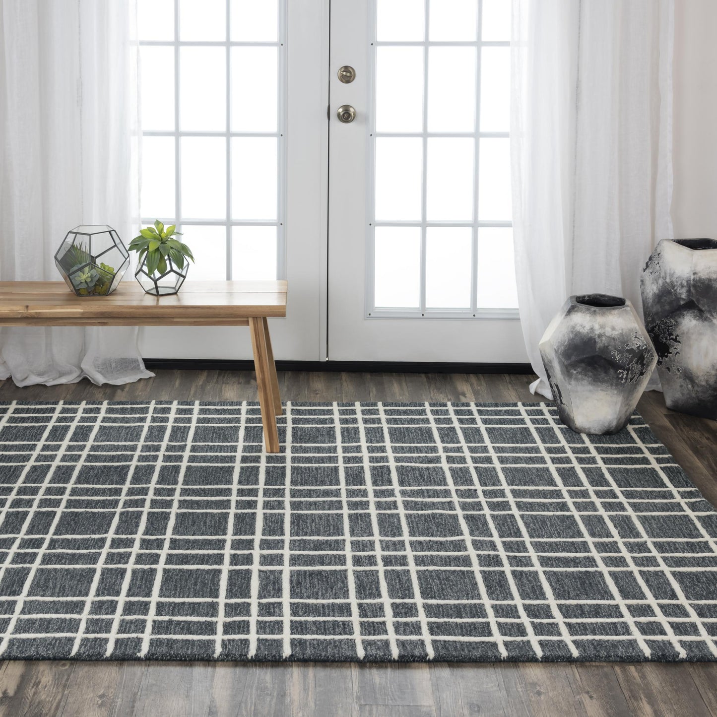 Lofton A07104 Charcoal Hand Tufted Rug - Rizzy