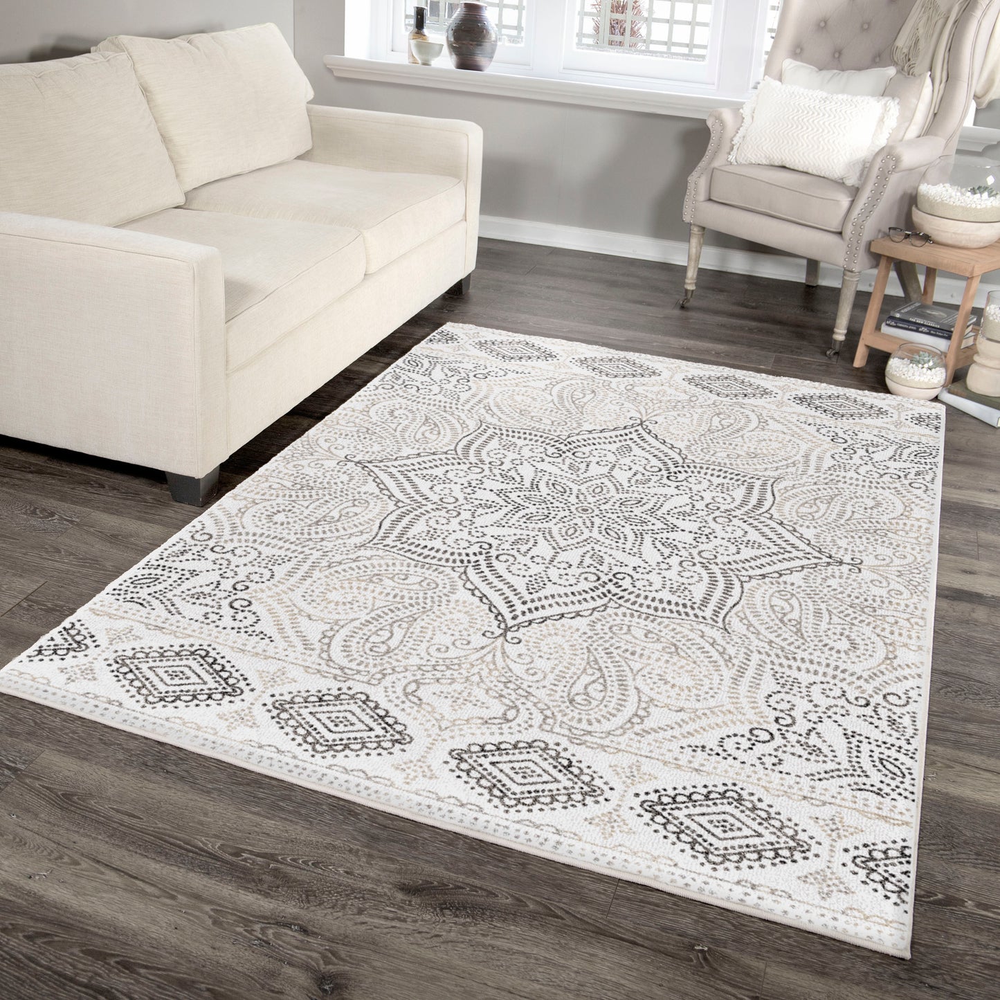 Adagio 8242 White Rug - Orian