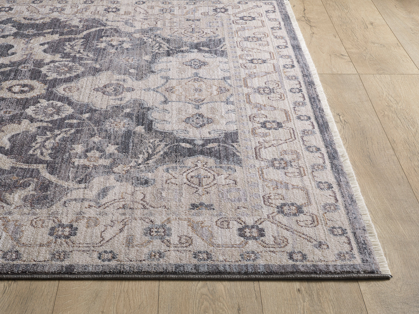 Adele 8800 Grey Ivory Sofia Machine Woven Performance Area Rug - Kas