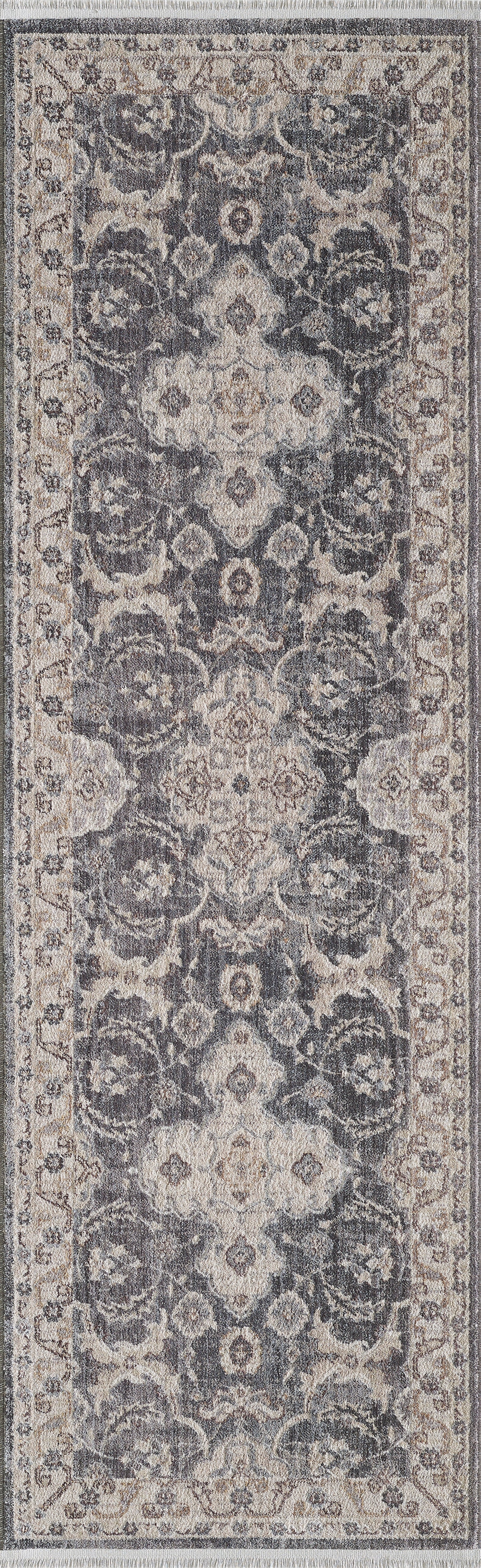 Adele 8800 Grey Ivory Sofia Machine Woven Performance Area Rug - Kas