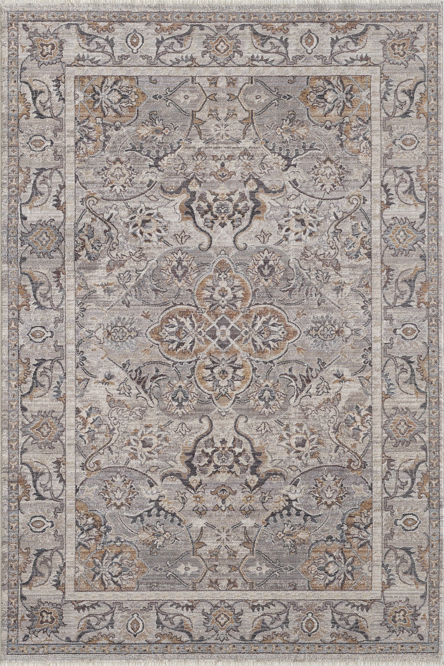 Adele 8803 Grey Beige Delaney Machine Woven Performance Area Rug - Kas