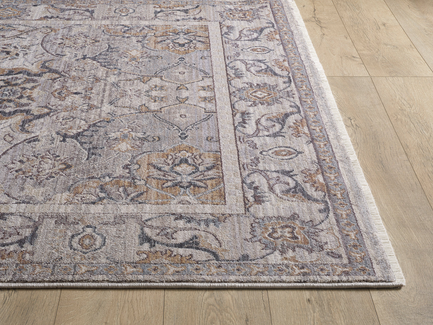 Adele 8803 Grey Beige Delaney Machine Woven Performance Area Rug - Kas