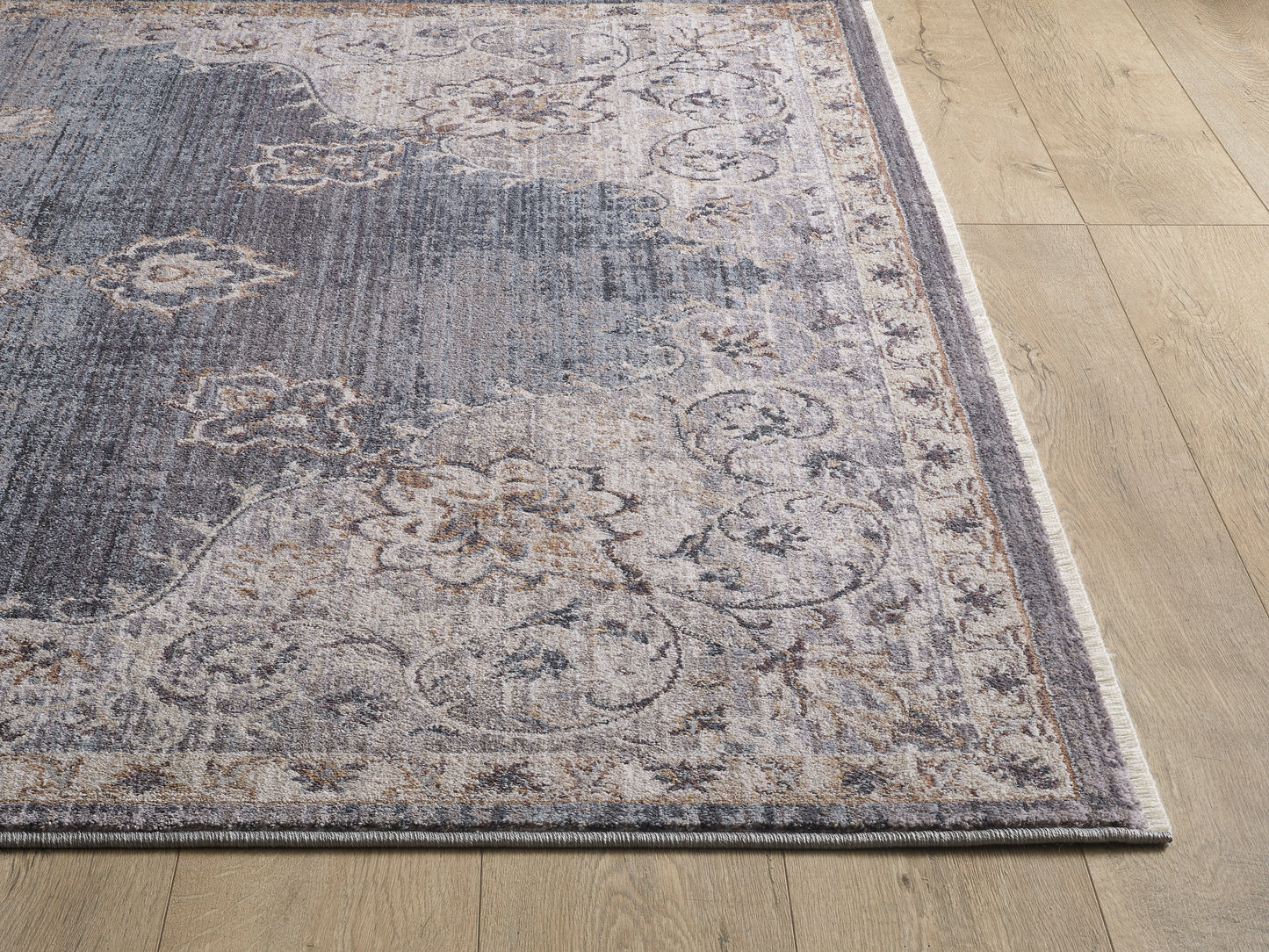 Adele 8805 Grey Blue Serafina Machine Woven Performance Area Rug - Kas