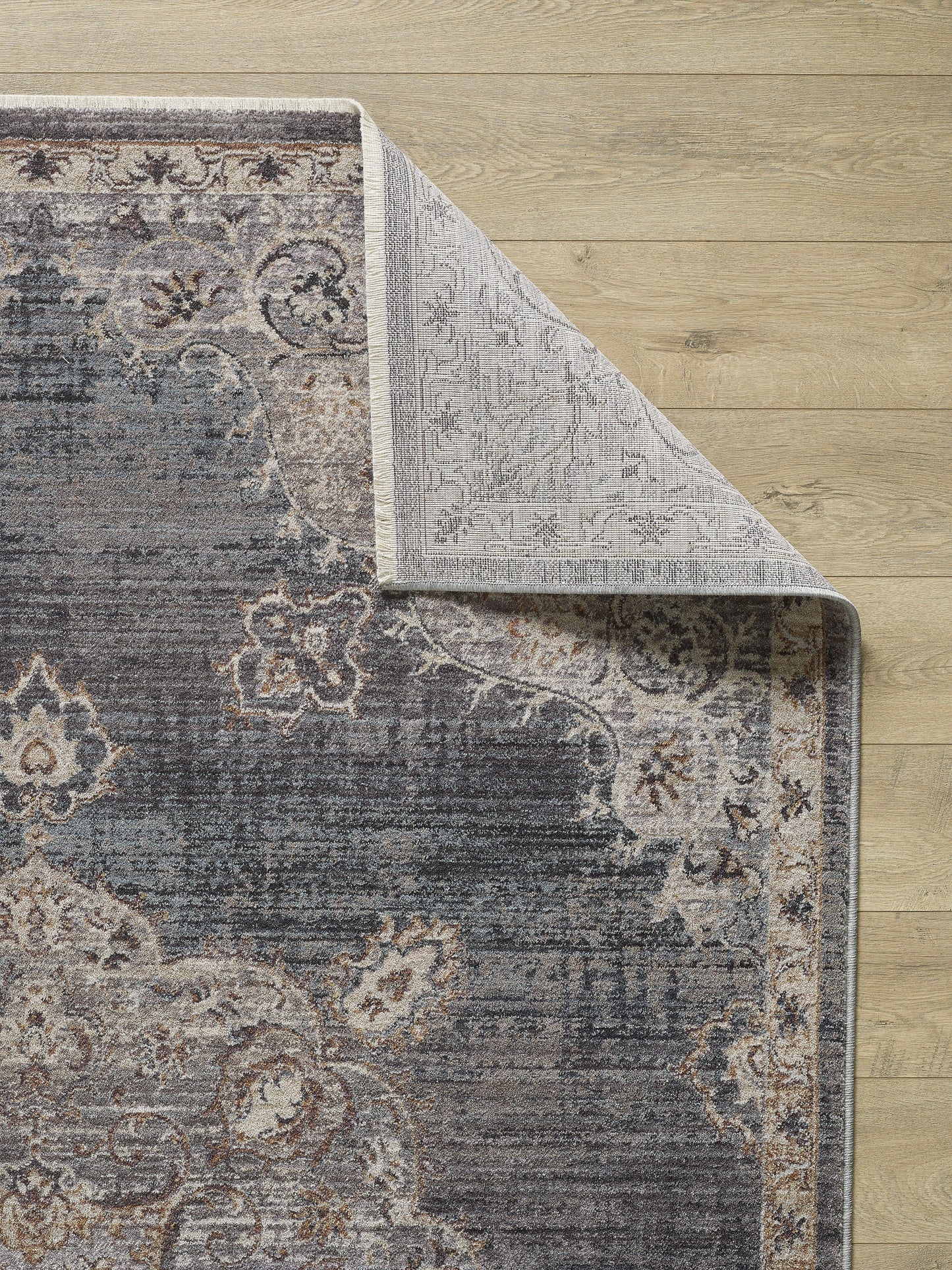 Adele 8805 Grey Blue Serafina Machine Woven Performance Area Rug - Kas