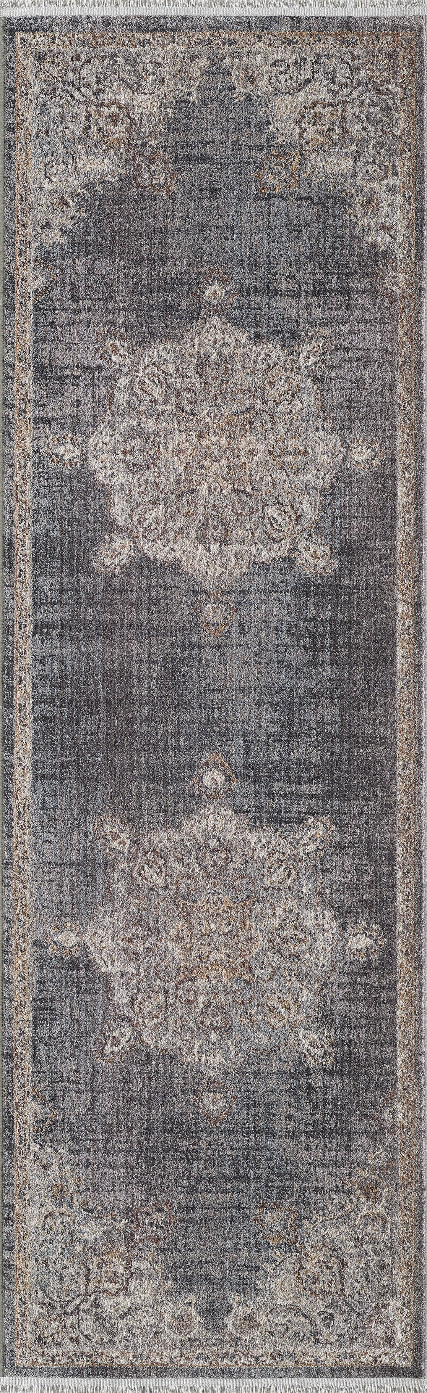 Adele 8805 Grey Blue Serafina Machine Woven Performance Area Rug - Kas