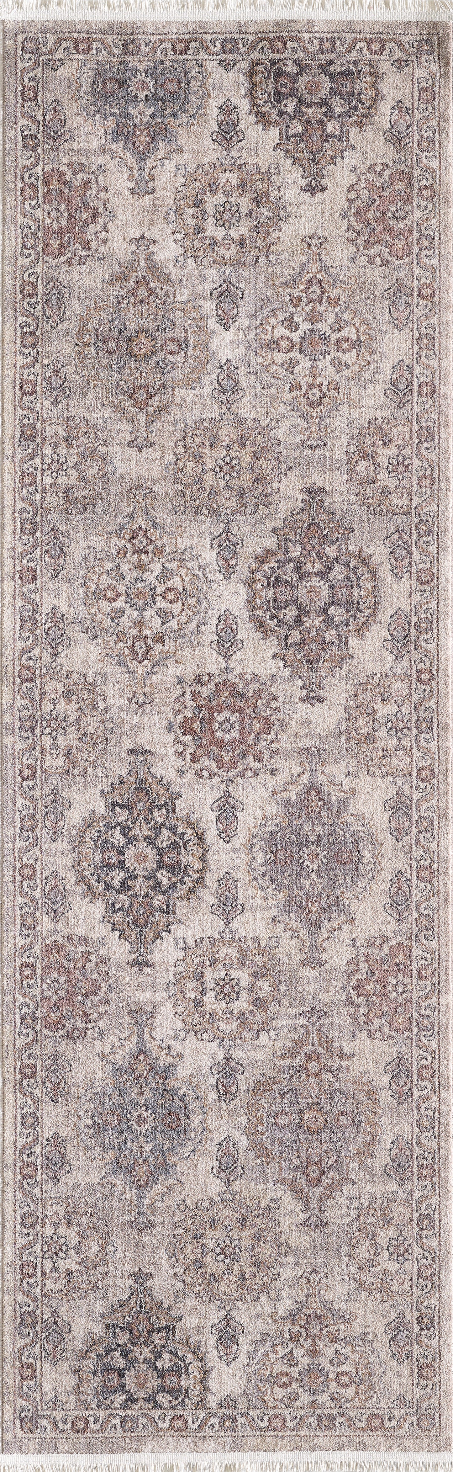 Adele 8806 Ivory Mosaic Machine Woven Performance Area Rug - Kas