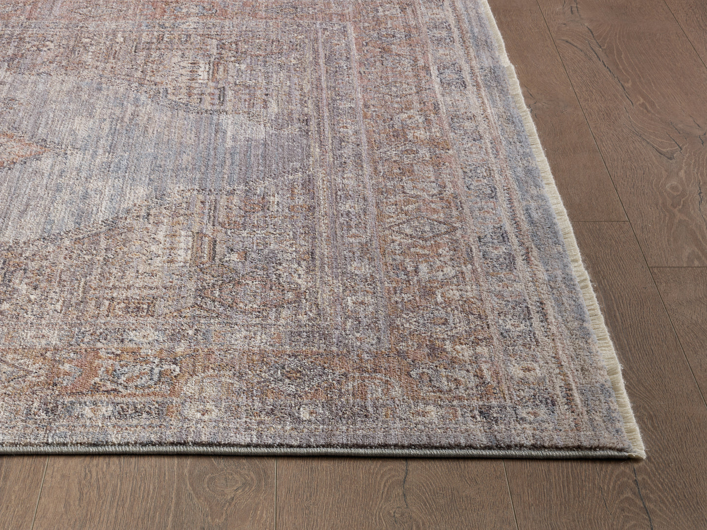 Adele 8807 Grey Blush Medallion Machine Woven Performance Area Rug - Kas