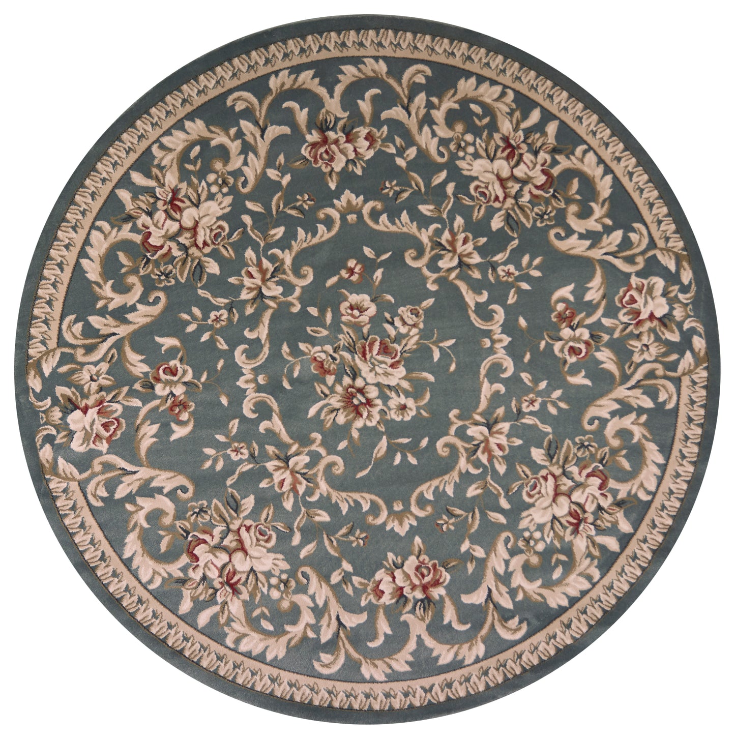 Avalon 5602 Slate Blue Aubusson Machine Woven Performance Area Rug - Kas