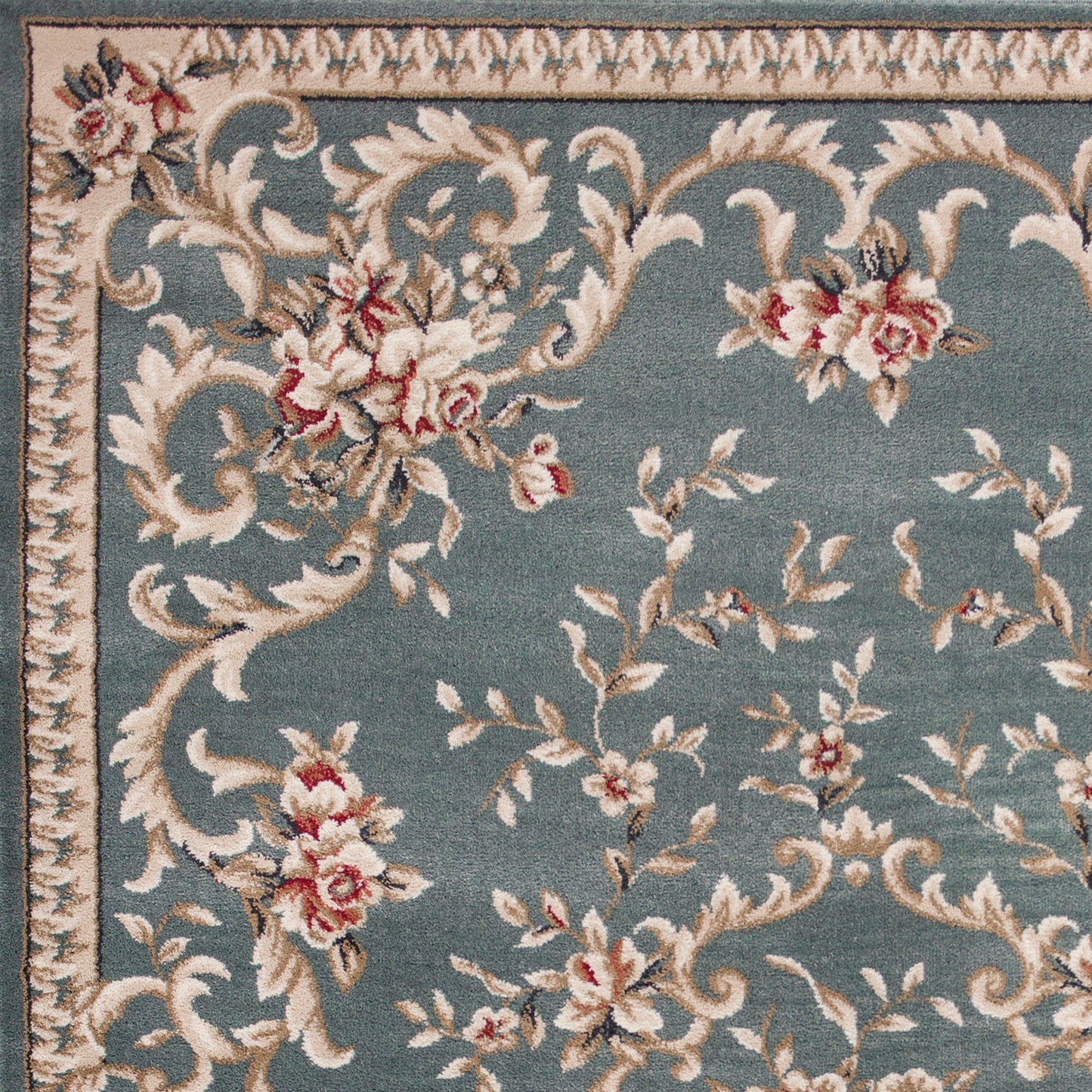 Avalon 5602 Slate Blue Aubusson Machine Woven Performance Area Rug - Kas