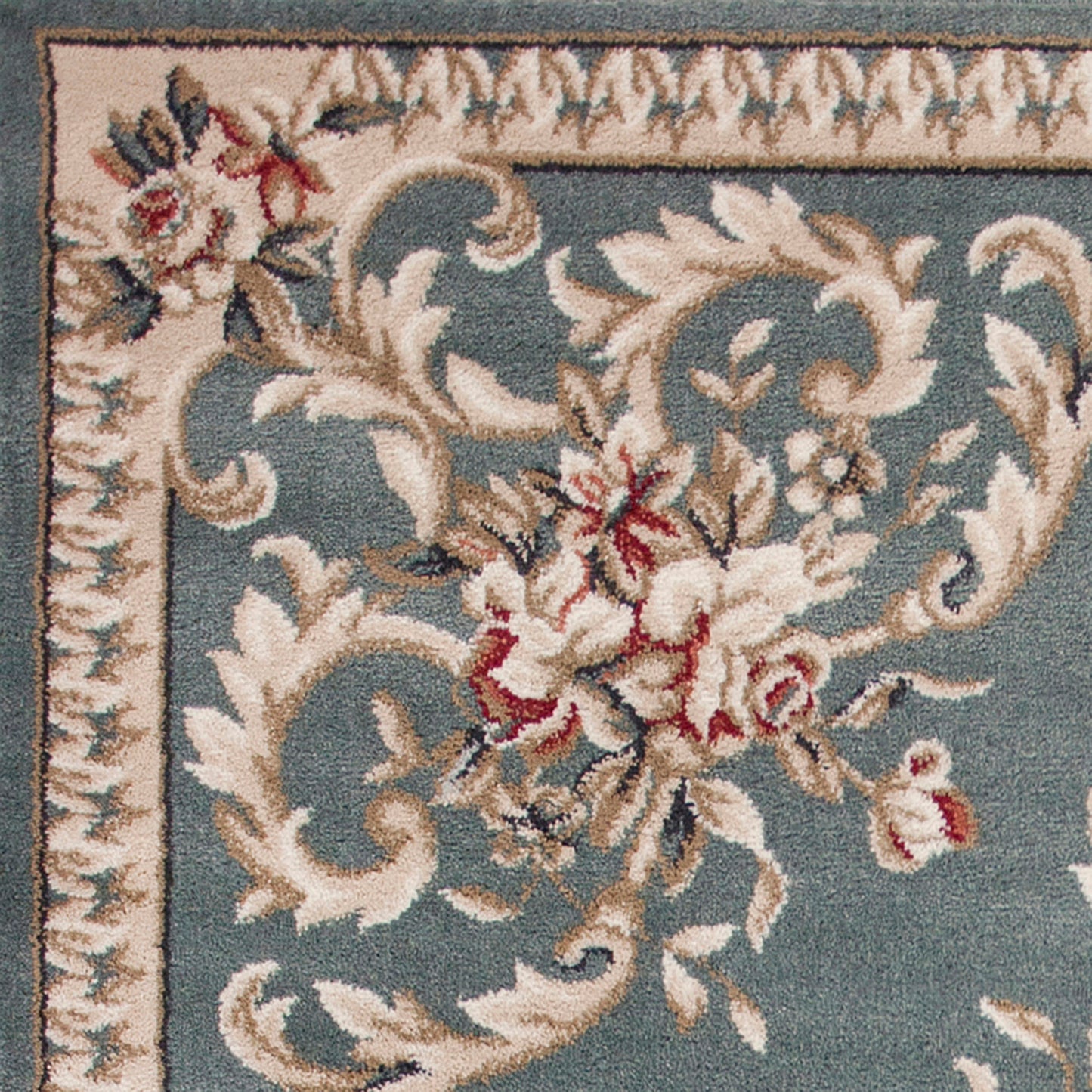 Avalon 5602 Slate Blue Aubusson Machine Woven Performance Area Rug - Kas