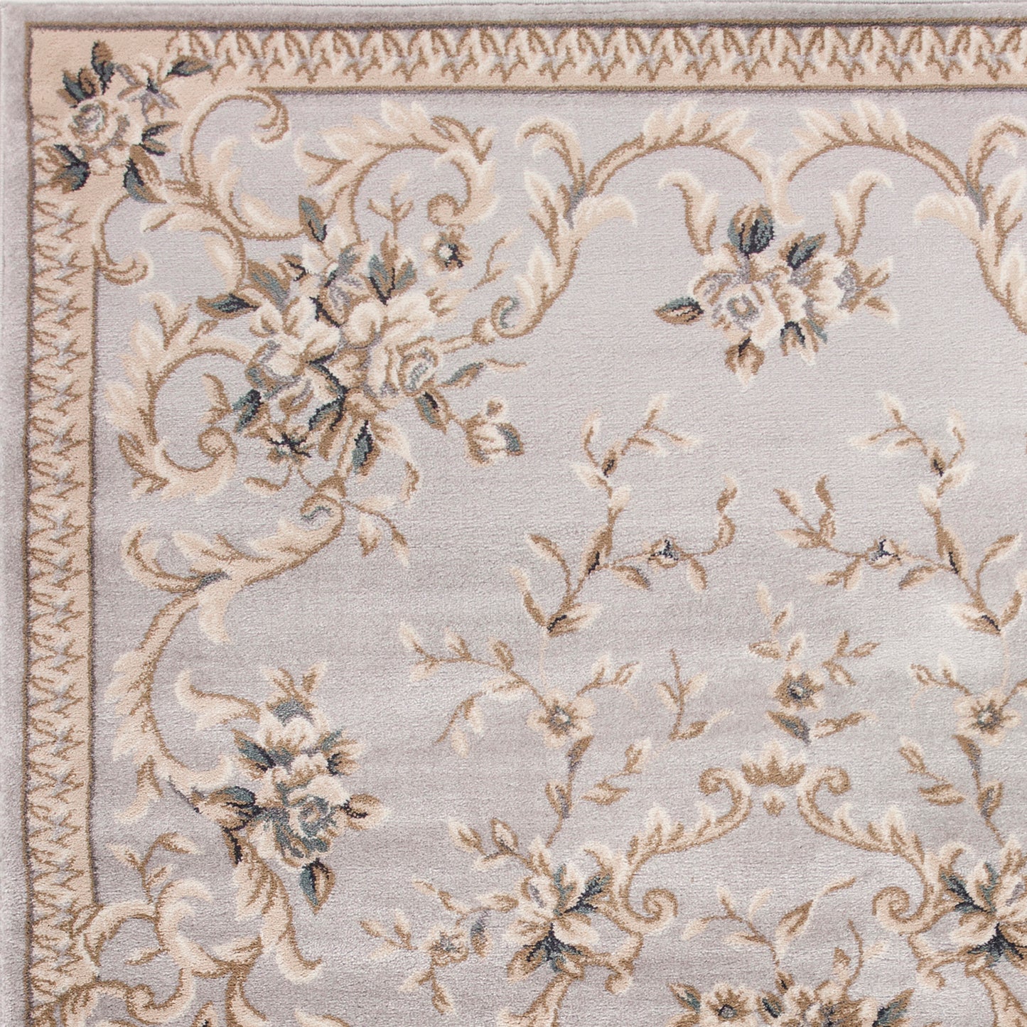 Avalon 5604 Light Grey Aubusson Machine Woven Performance Area Rug - Kas