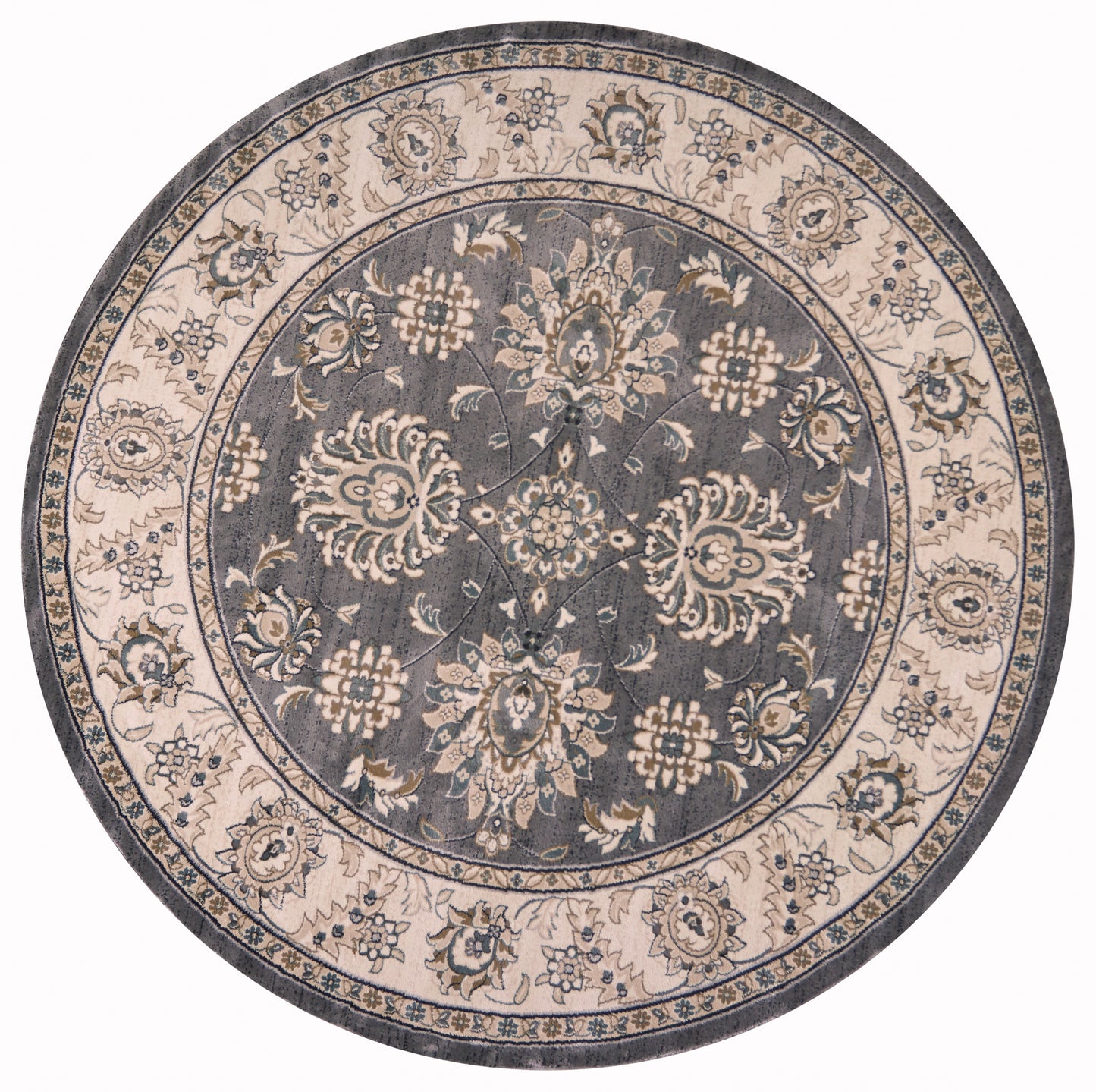 Avalon 5608 Grey/Ivory Kashan Machine Woven Performance Area Rug - Kas