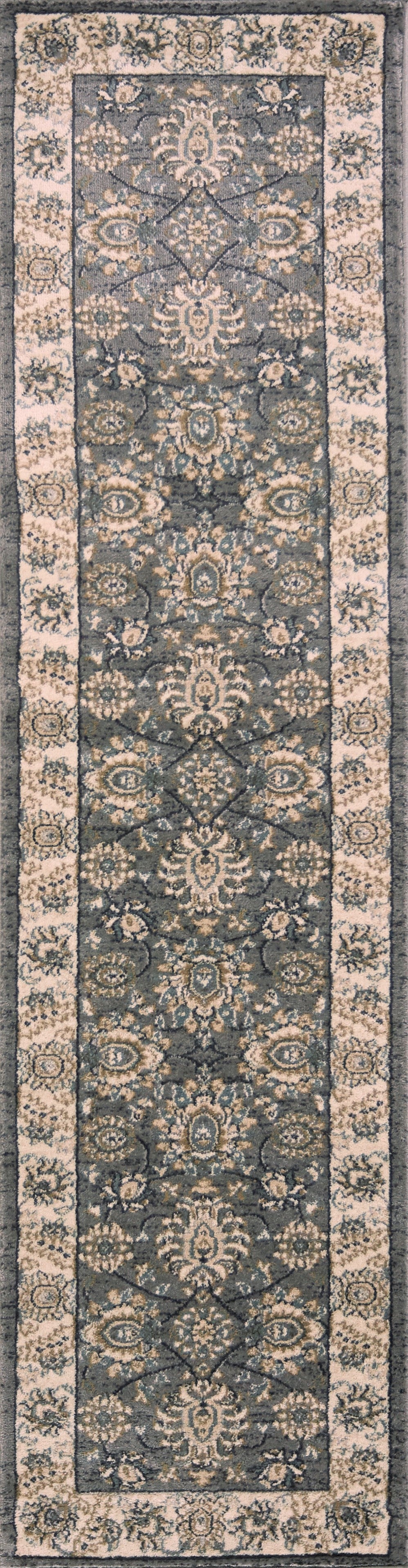 Avalon 5608 Grey/Ivory Kashan Machine Woven Performance Area Rug - Kas