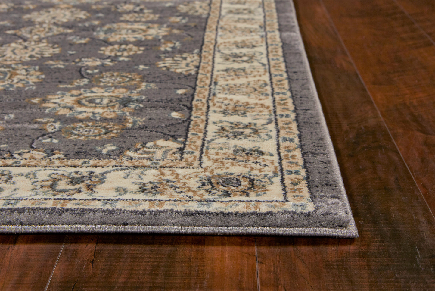 Avalon 5608 Grey/Ivory Kashan Machine Woven Performance Area Rug - Kas