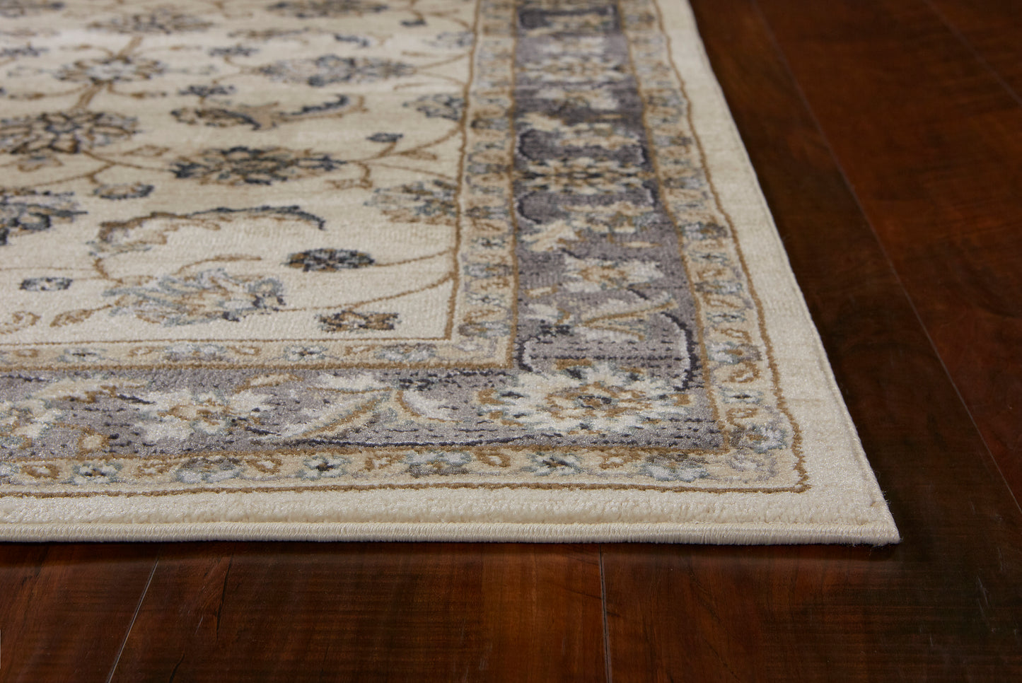 Avalon 5612 Ivory/Grey Mahal Machine Woven Performance Area Rug - Kas