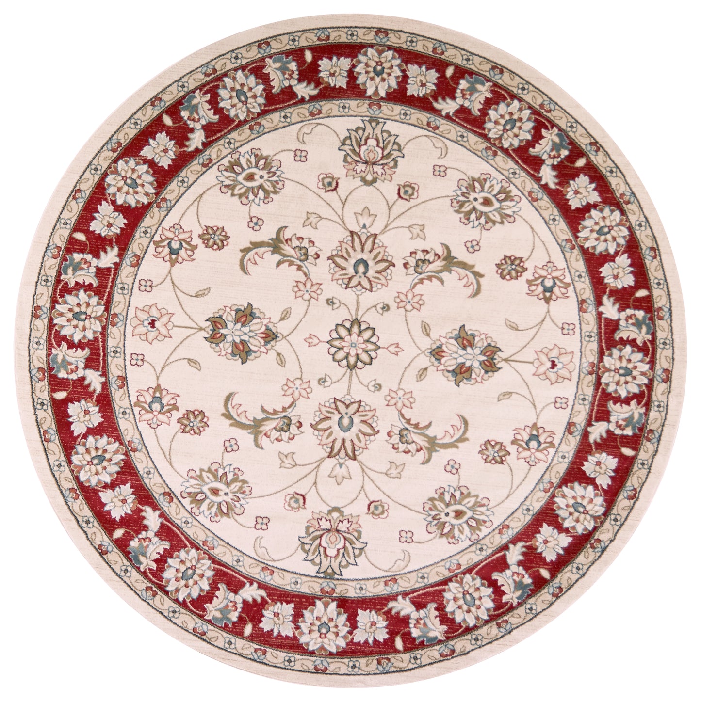 Avalon 5613 Ivory/Red  Mahal Machine Woven Performance Area Rug - Kas