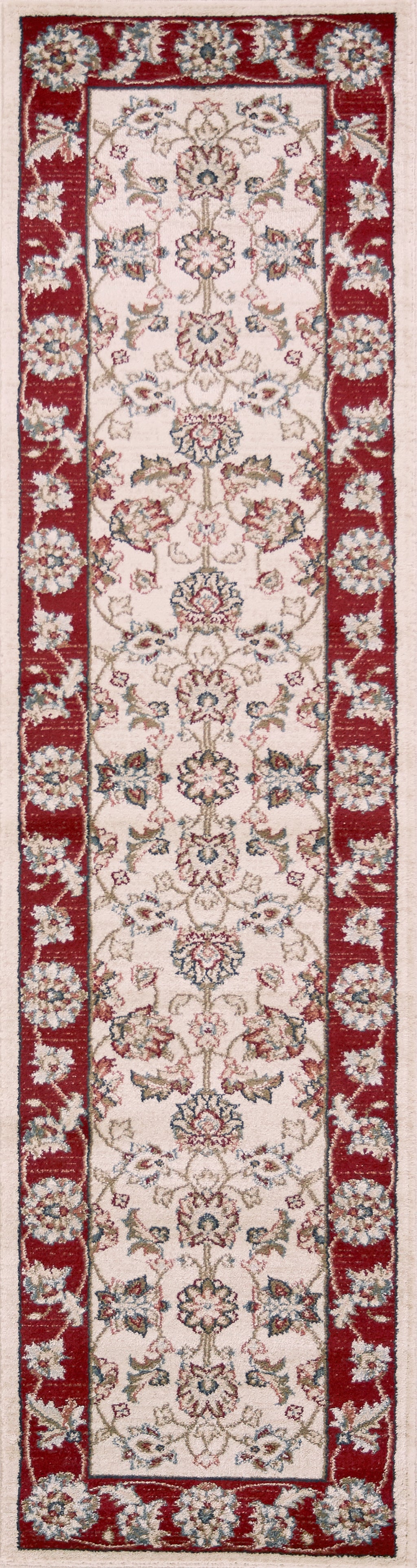 Avalon 5613 Ivory/Red  Mahal Machine Woven Performance Area Rug - Kas