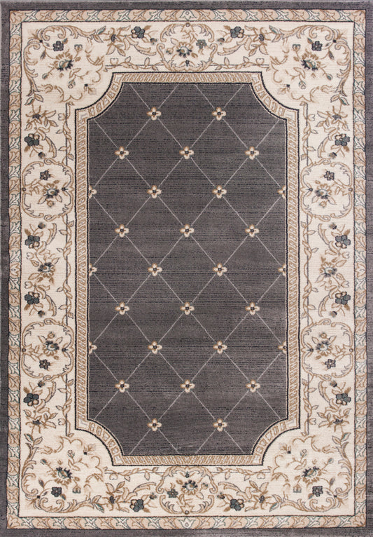 Avalon 5615 Grey/Ivory Courtyard Machine Woven Performance Area Rug - Kas