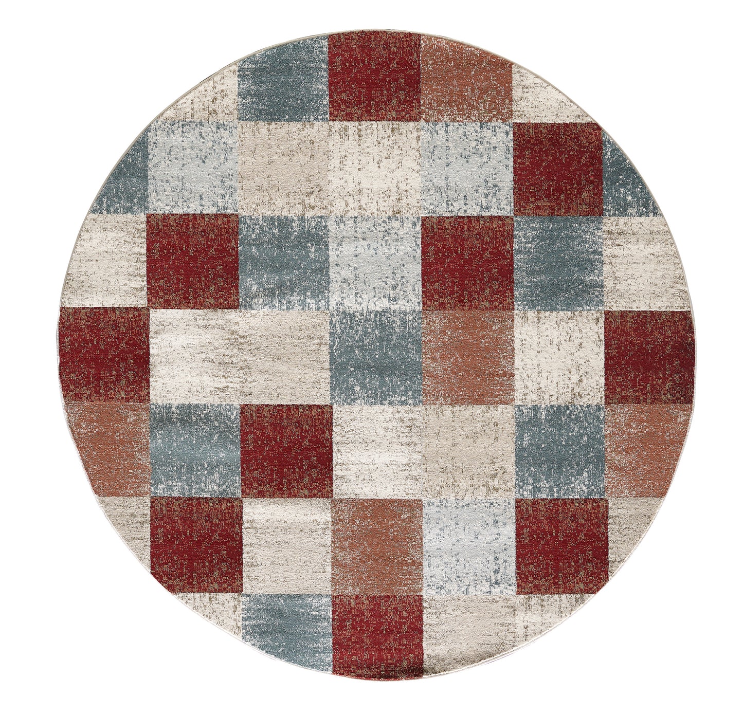 Avalon 5616 Brown Checkered Machine Woven Performance Area Rug - Kas