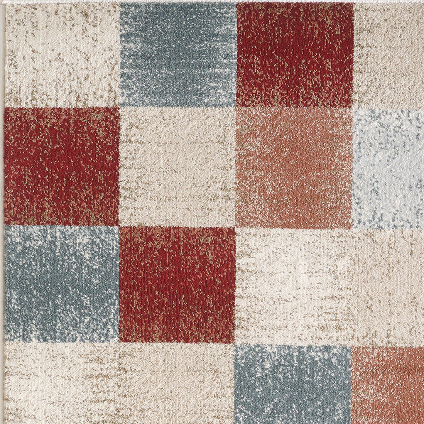 Avalon 5616 Brown Checkered Machine Woven Performance Area Rug - Kas