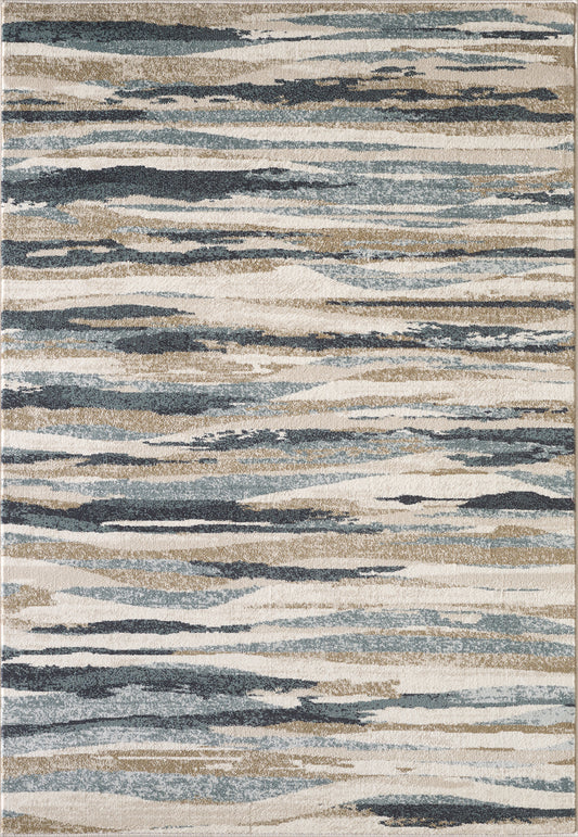 Avalon 5620 Ivory/Blue Landscapes Machine Woven Performance Area Rug - Kas